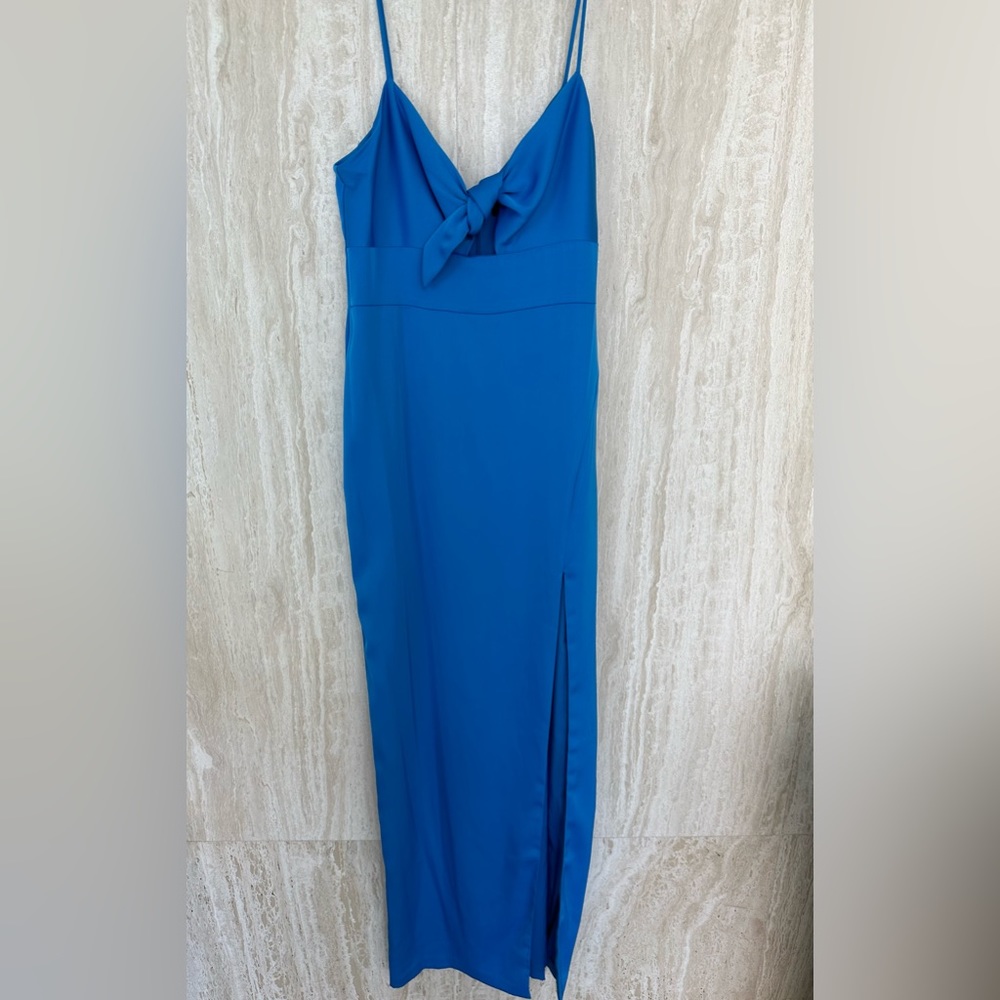 Aidan by Aidan Mattox Size 8 NWT Blue Satin Dress